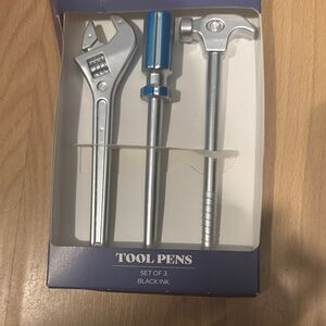Silver and Blue Tool Pens Set